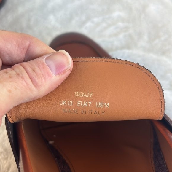 EUC Ted Baker "BENJY” Cognac Penny Loafers Size 14 Mens Leather Loafers Brown - Picture 8 of 9